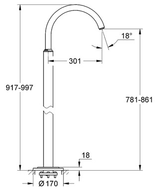 Grohe Atrio padlóra szerelhető kádkifolyó 13216 001 (13216001)