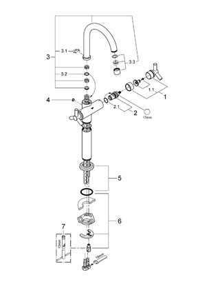 Grohe Atrio egykaros magasított mosdócsaptelep 21044 000 (21044000)