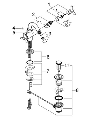 Grohe Atrio egylyukas bidécsaptelep 24027 000 (24027000)
