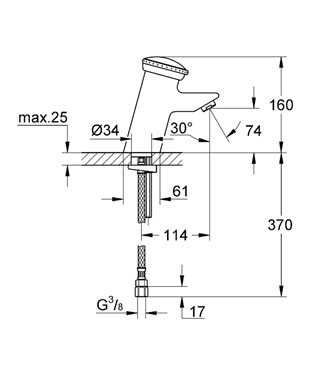 Grohe Contromix Public önelzáró mosdócsaptelep 1/2