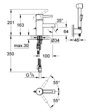 Grohe Essence egykaros mosdócsaptelep 23122 000 (23122000)