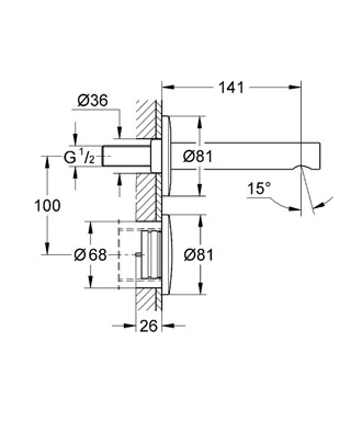 Grohe Essence E infrás mosdócsaptelep, fali kivitel 36252 000 (36252000)