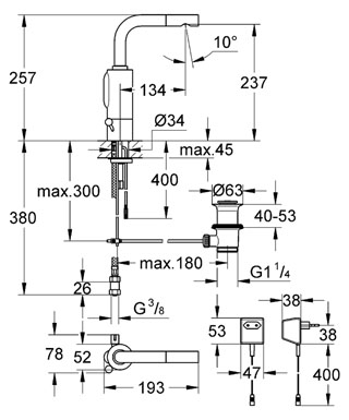 Grohe Essence E infrás mosdócsaptelep 36091 000 (36091000)