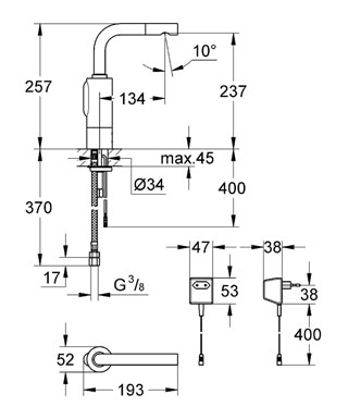 Grohe Essence E infrás mosdócsaptelep keverés nélkül 36089 000 (36089000)