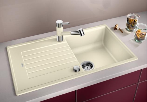 BLANCO Zia 5S Silgranit mosogató szűrőkosárral excenterrel alumetál 520504