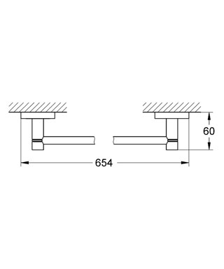 Grohe Essentials 60 cm-es fali fürdőlepedő tartó 40366 000 (40366000)