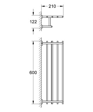Grohe Essentials Cube fali fürdőlepedő tartó 40512 000 (40512000)
