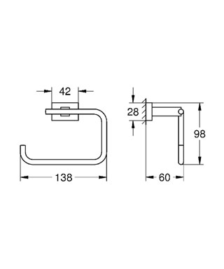 Grohe Essentials Cube WC-papír tartó 40507 000 (40507000)