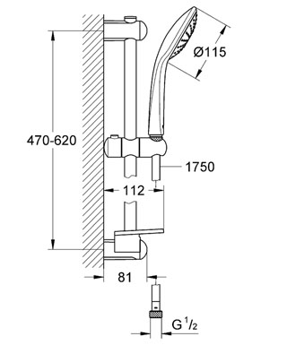 Grohe Euphoria 110 Mono zuhanyszett 9,5 l/perc 27546 001 (27546001)