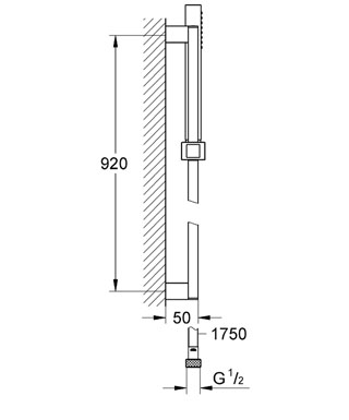 Grohe  Euphoria Cube+ zuhanygarnitúra 90 cm-es, 9,5 l/perc 27890 000 (27890000)