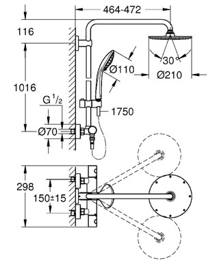 Grohe Euphoria XXL system 210 zuhanyrendszer 27964 000 (27964000)