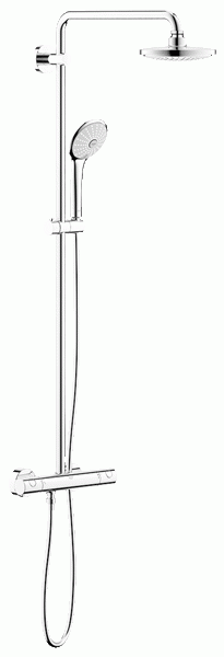 Grohe Euphoria falra szerelhető zuhanyrendszer termosztatikus csapteleppel 27615 000 (27615000)