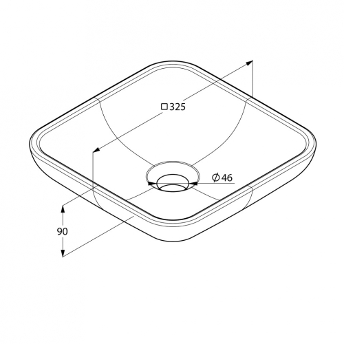 Kludi Plus 32,5x32,5 cm-es pultra ültethető mosdó 49W0343