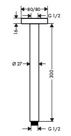 Hansgrohe mennyezeti csatlakozó E 300 mm 27388 000 (27388000)