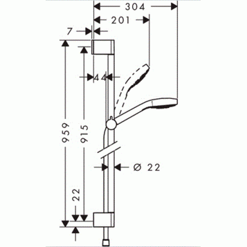 Hansgrohe Croma Select E 1jet zuhanyszett 0,90m, fehér/króm 26594 400 (26594400)