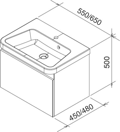 Ravak SD 10° 550 mosdó alatti szekrény normál kivitel, fényes sötét dió X000000735
