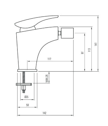 Deante Minimal bidé csaptelep automata leeresztővel BQM 031M