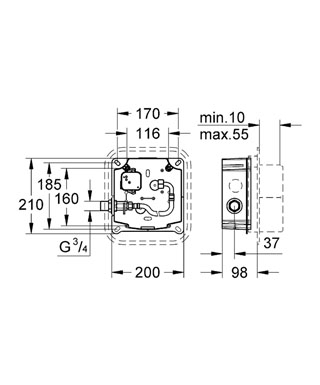 Grohe Europlus E beépítődoboz 36241 000 (36241000)