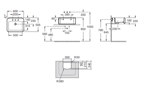 Roca Element fali vagy pultra ültethető mosdótál, 7327571000