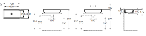 Roca Element ráépíthető mosdó 7327572000