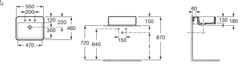 Roca Element mosdótál túlfolyóval 7327576000