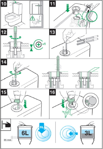 Roca Element öblítőtartály, Dual Flush-3/6l, 7341570000