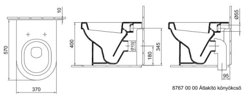 Alföldi Formo mélyöblítésű álló wc EasyPlus bevonattal 7069 10 R1