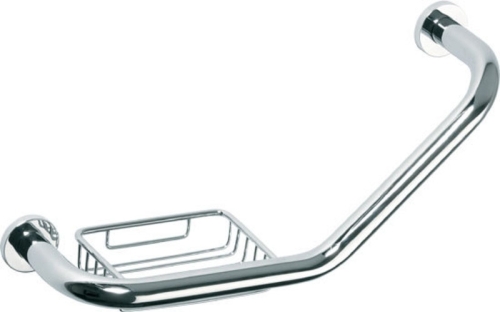Sapho OMEGA ECONOMY Hajlított kapaszkodó, szappantartóval, 43 cm, króm (102307032) XR503