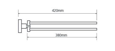 Sapho Omega dupla törölközőtartó 420x60x40 mm, króm (104204191) XR405