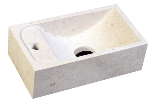 Sapho BLOK 6 mosdó 40x22x12 cm, matt bézs, Travertin (2401-09)