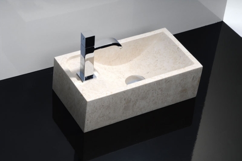 Sapho BLOK 6 mosdó 40x22x12 cm, matt bézs, Travertin (2401-09)