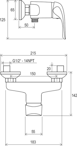 Ravak Rosa fali zuhanycsaptelep zuhanyszett nélkül RS 032.00 (X070012)