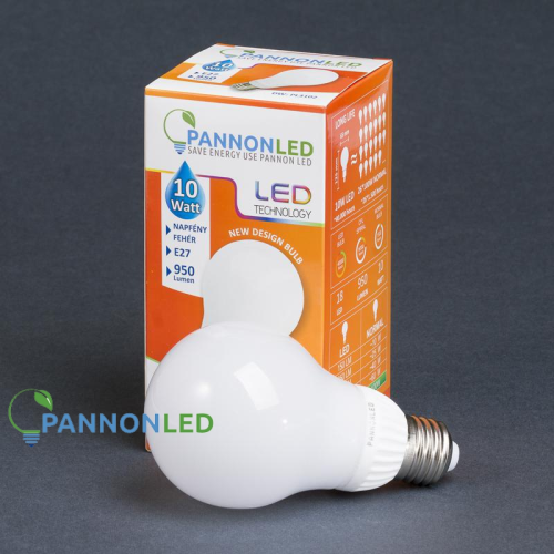 Pannonled LED lámpa E27 Gömb 10Watt SMD 300° Classic DW Napfény fehér, 3108