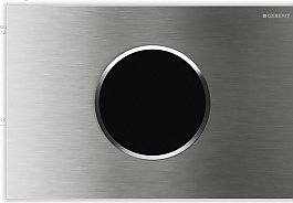 Geberit érintésmentes WC-öblítő vezérlés, hálózati, Sigma10 design szálcsiszolt / fényes króm / szálcsiszolt rozsdamentes acél 115.907.SN.1
