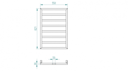 Radeco LOFT 2 design fűrdőszobai csőradiátor (520 W, 1160x550 mm)