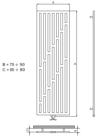Radeco LUCA design fűrdőszobai csőradiátor (1160 W, króm, 1700x530 mm)
