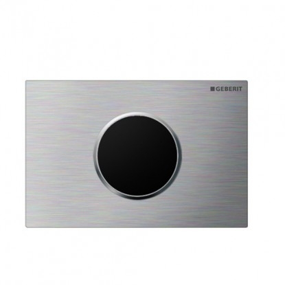 Geberit érintésmentes WC-öblítő vezérlés, hálózati, Sigma10 design szálcsiszolt / fényes króm / szálcsiszolt rozsdamentes acél 115.906.SN.1