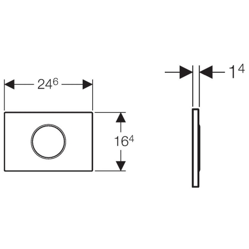 Geberit érintésmentes WC-öblítő vezérlés, elemes, Sigma10 design fehér / matt króm / matt króm 115.908.KL.1