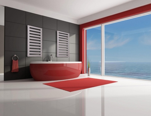 Radeco ROD 1 design fűrdőszobai csőradiátor (440 W, króm, 830x550 mm)