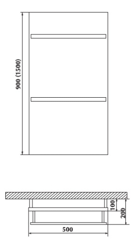 Radeco Stone 2 design törölközőszárítós csőradiátor (500 W, stone, 1500x500 mm)
