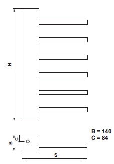 Radeco Wiking design törölközőszárítós csőradiátor (250 W, stone, 950x500 mm)