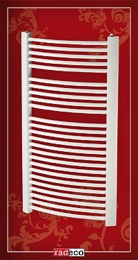 Radeco AT2-500/L íves típusú törölközőszárítós csőradiátor (470 W, fehér, 680x576 mm)