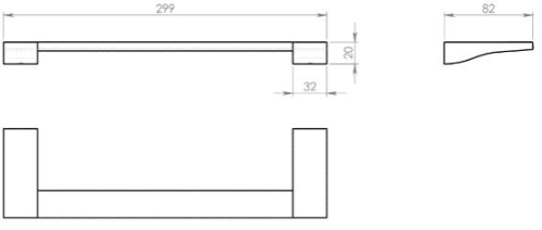 Sapho GLAMOUR törölközőtartó 300x82mm, króm (572130)