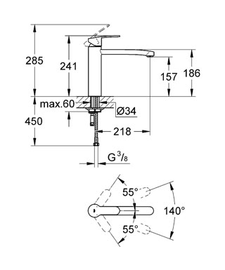 Grohe Eurostyle Cosmopolitan egykaros mosogató csaptelep 1/2