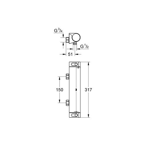 Grohe Grohtherm 2000 Cosmopolitan termosztátos zuhanycsaptelep 34170 001 (34170001)