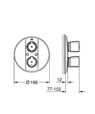 Grohe Grohtherm 2000 Special termosztátos falba épített kádcsaptelep 19417 000 (19417000)