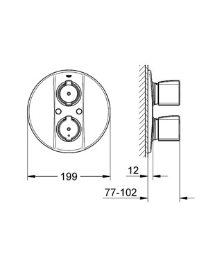 Grohe Grohtherm 2000 Special termosztátos falba épített zuhanycsaptelep 19416 000 (19416000)