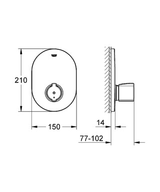 Grohe Grohtherm 2000 Special falba épített központi termosztát 19418 000 (19418000)