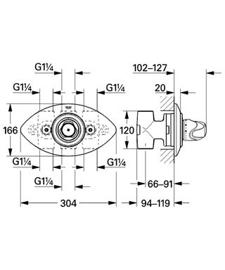 Grohe Grohtherm XL termosztátos keverőszelep, 1