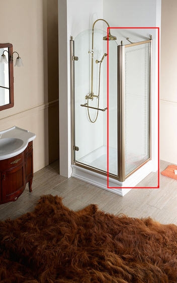 Sapho ANTIQUE 100 cm-es zuhany oldalfal, bronz (GQ5610)